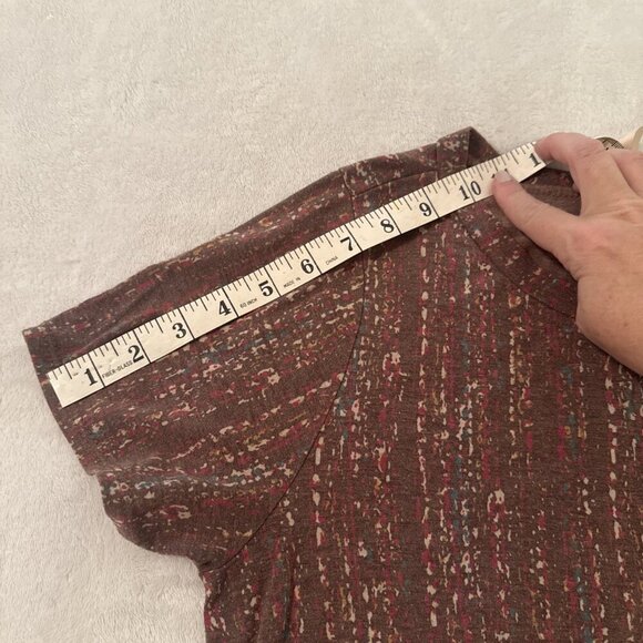 Sew In Love Top Sz M Women’s Artsy Boho Tunic Top Brown Multicolored W/Pockets - Picture 12 of 12